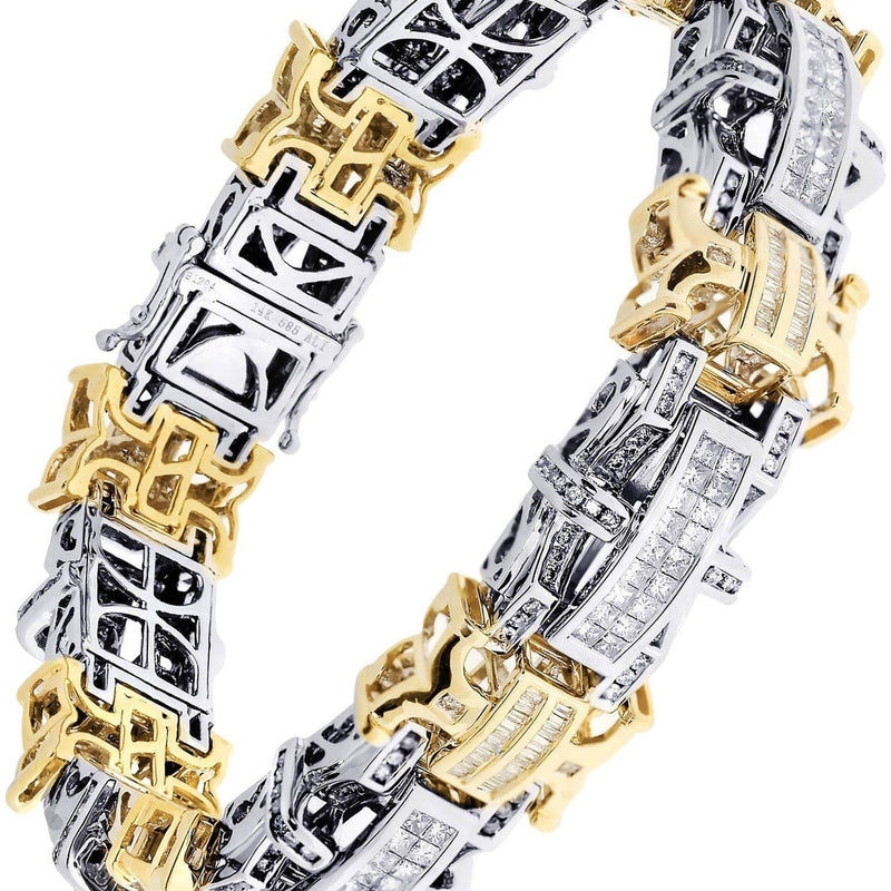 Mens Diamond Bracelet Yellow Gold| 6.77 Carats| 65.95 Grams