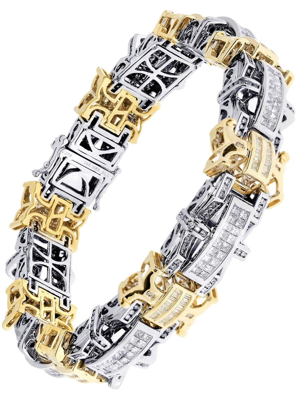 Mens Diamond Bracelet Yellow Gold| 6.77 Carats| 65.95 Grams