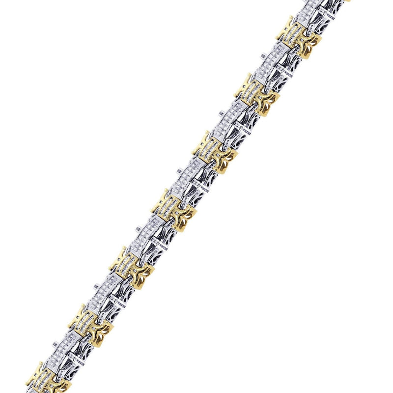 Mens Diamond Bracelet Yellow Gold| 6.77 Carats| 65.95 Grams