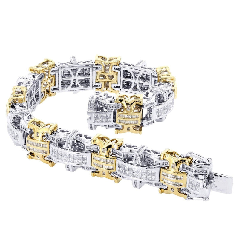 Mens Diamond Bracelet Yellow Gold| 6.77 Carats| 65.95 Grams
