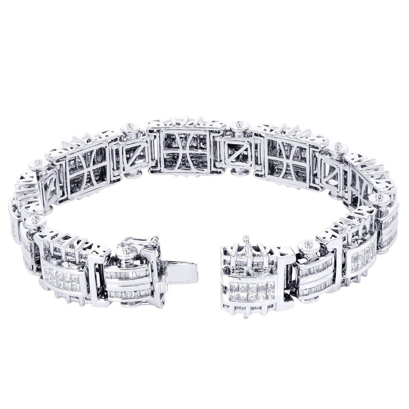 Mens Diamond Bracelet White Gold| 5.66 Carats| 54.41 Grams