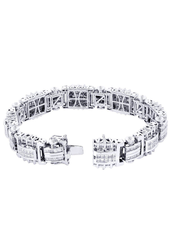 Mens Diamond Bracelet White Gold| 5.66 Carats| 54.41 Grams