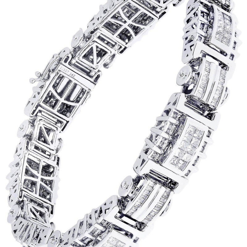 Mens Diamond Bracelet White Gold| 5.66 Carats| 54.41 Grams