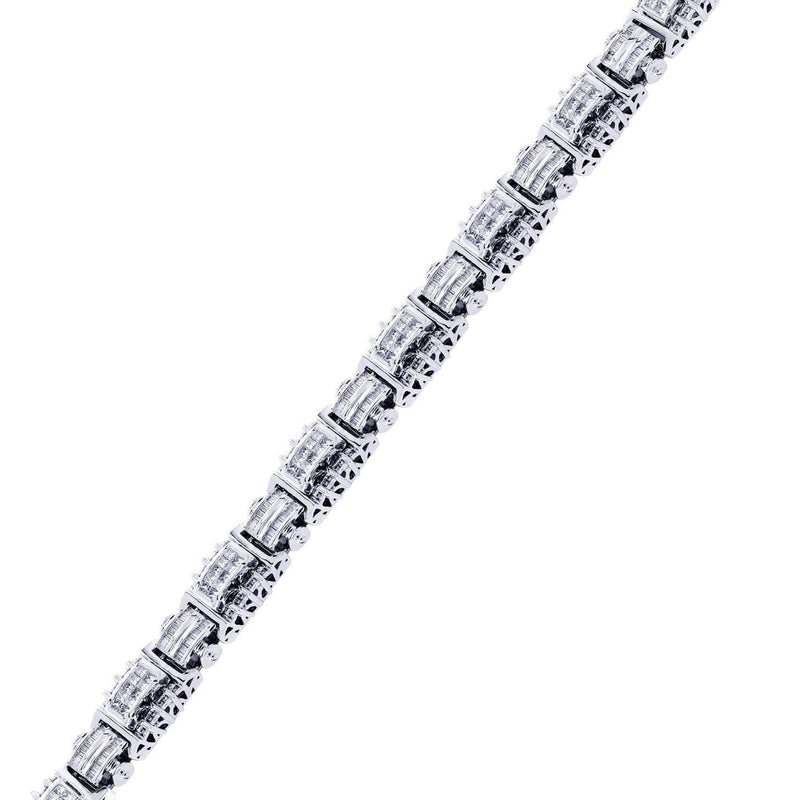 Mens Diamond Bracelet White Gold| 5.66 Carats| 54.41 Grams