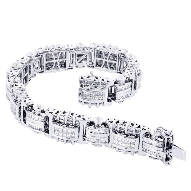 Mens Diamond Bracelet White Gold| 5.66 Carats| 54.41 Grams