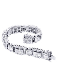 Mens Diamond Bracelet White Gold| 5.66 Carats| 54.41 Grams