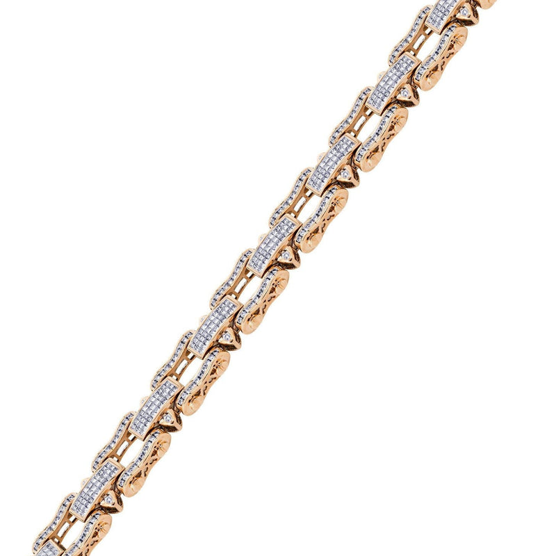 Mens Diamond Bracelet Rose Gold| 8.54 Carats| 65.73 Grams