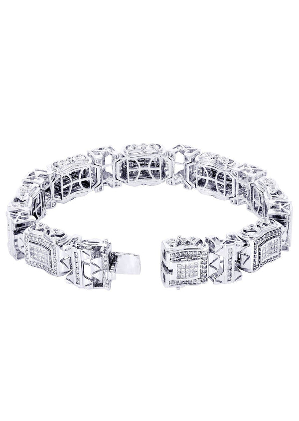 Mens Diamond Bracelet White Gold| 5.18 Carats| 56.08 Grams