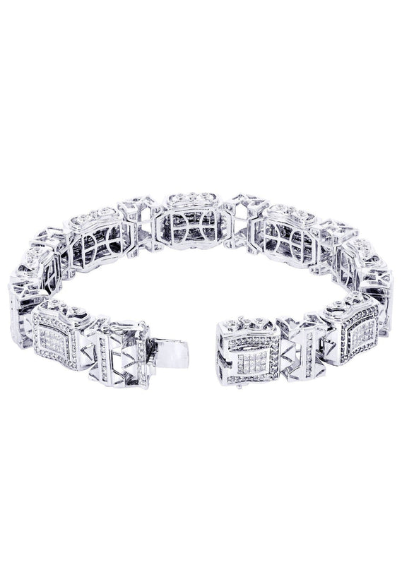 Mens Diamond Bracelet White Gold| 5.18 Carats| 56.08 Grams