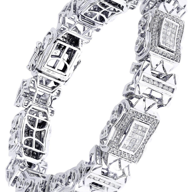 Mens Diamond Bracelet White Gold| 5.18 Carats| 56.08 Grams