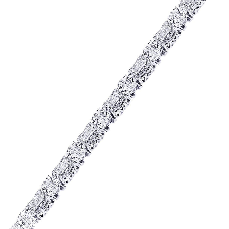 Mens Diamond Bracelet White Gold| 5.18 Carats| 56.08 Grams