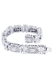 Mens Diamond Bracelet White Gold| 5.18 Carats| 56.08 Grams