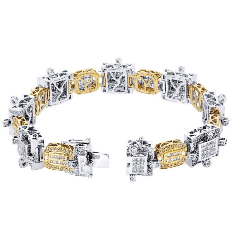Mens Diamond Bracelet Yellow Gold| 6.22 Carats| 49.02 Grams