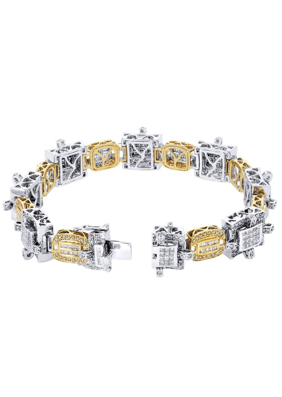 Mens Diamond Bracelet Yellow Gold| 6.22 Carats| 49.02 Grams