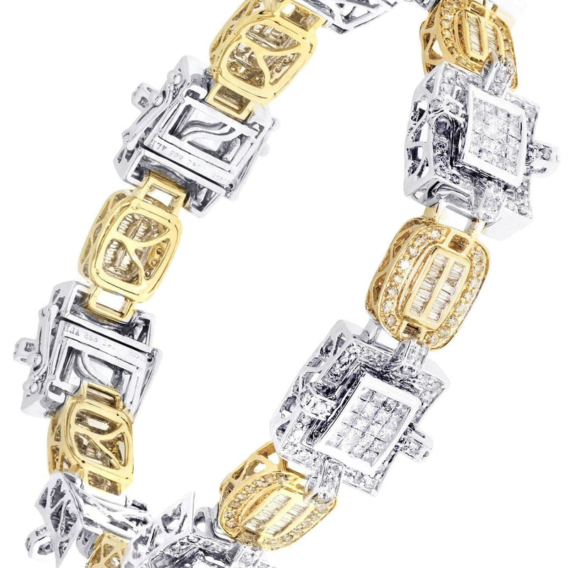 Mens Diamond Bracelet Yellow Gold| 6.22 Carats| 49.02 Grams