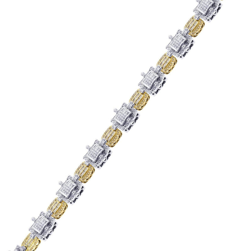 Mens Diamond Bracelet Yellow Gold| 6.22 Carats| 49.02 Grams
