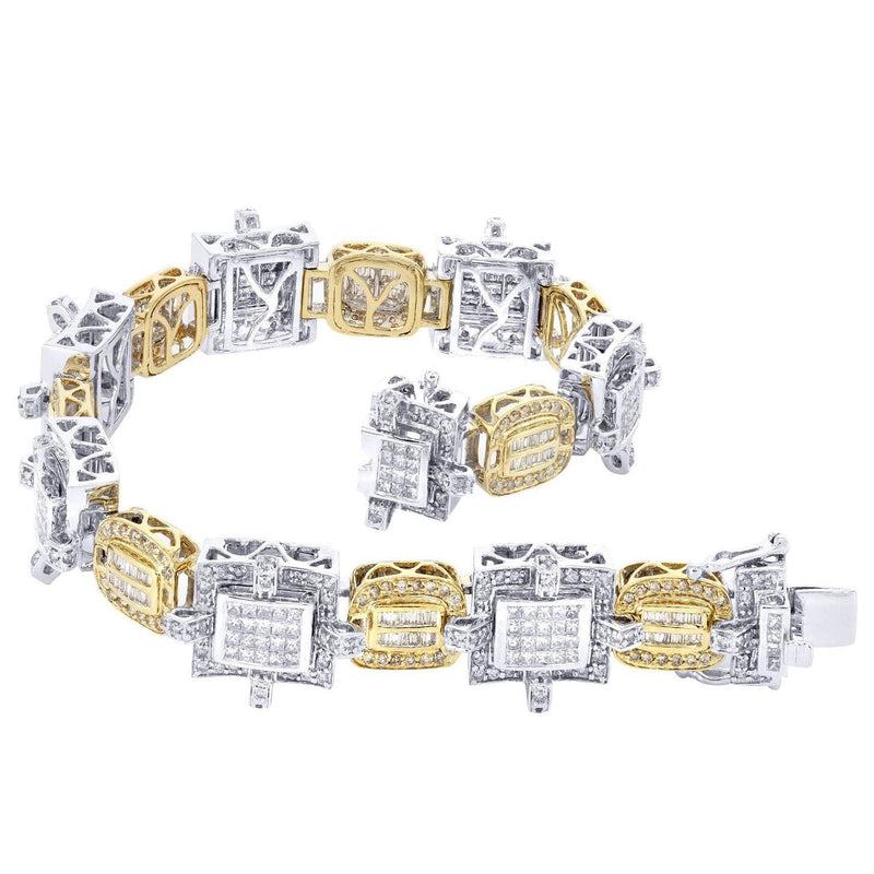 Mens Diamond Bracelet Yellow Gold| 6.22 Carats| 49.02 Grams