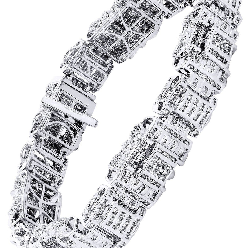 Mens Diamond Bracelet White Gold| 6.61 Carats| 60.18 Grams