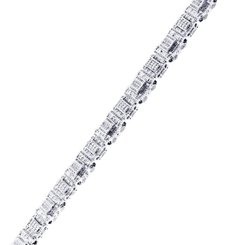 Mens Diamond Bracelet White Gold| 6.61 Carats| 60.18 Grams