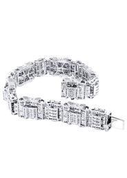 Mens Diamond Bracelet White Gold| 6.61 Carats| 60.18 Grams