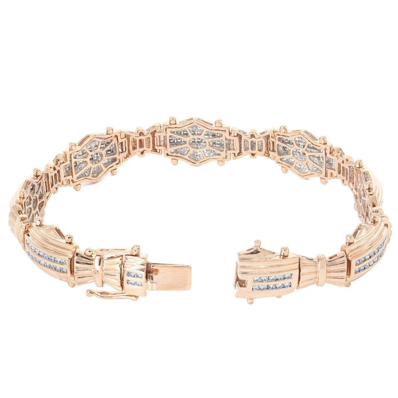Mens Diamond Bracelet Rose Gold| 1.83 Carats| 30.81 Grams