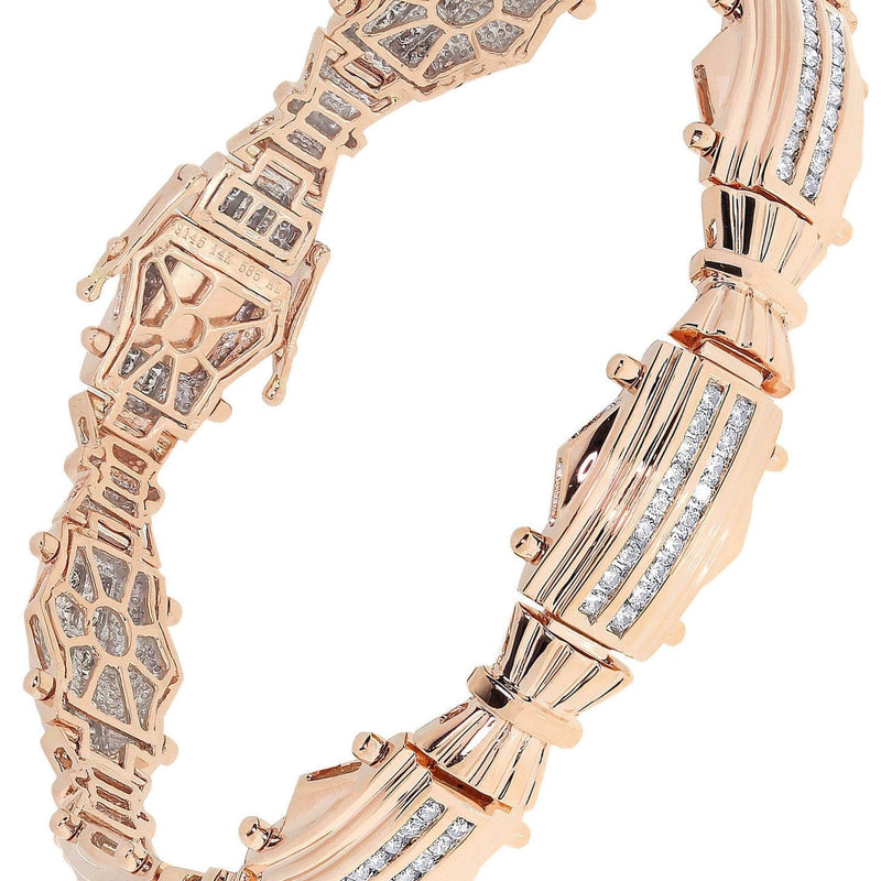Mens Diamond Bracelet Rose Gold| 1.83 Carats| 30.81 Grams
