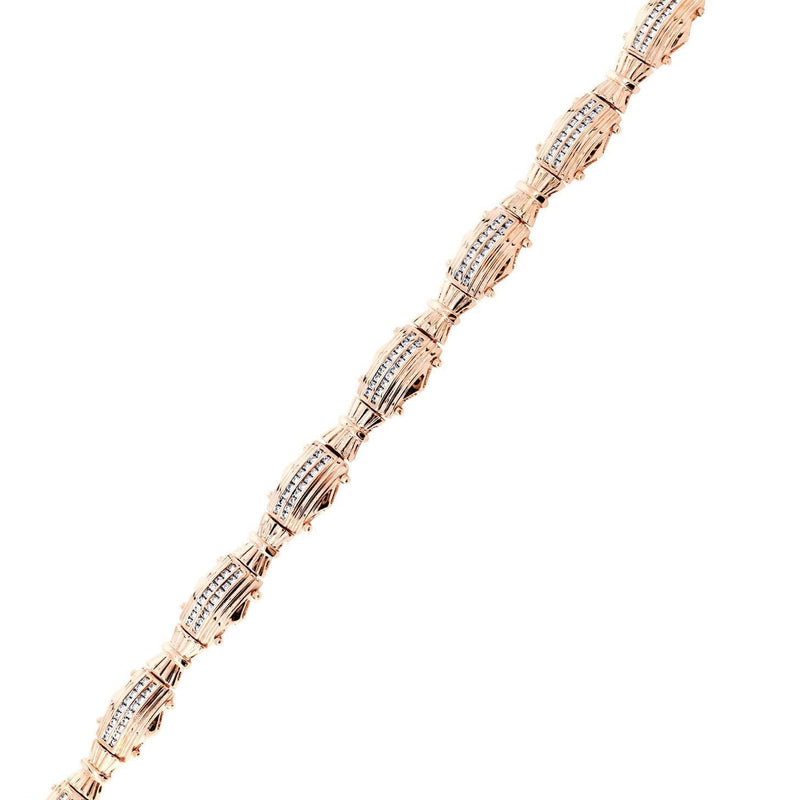 Mens Diamond Bracelet Rose Gold| 1.83 Carats| 30.81 Grams