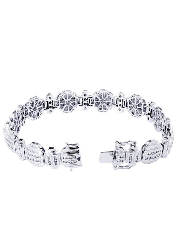 Mens Diamond Bracelet White Gold| 2.11 Carats| 39.74 Grams