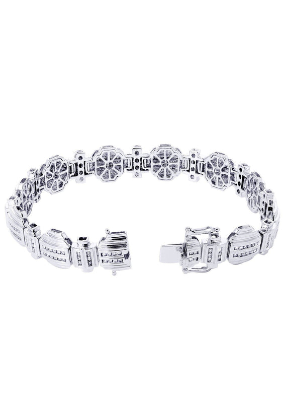 Mens Diamond Bracelet White Gold| 2.11 Carats| 39.74 Grams