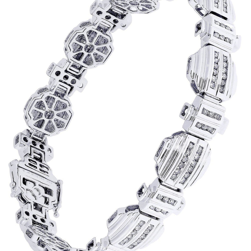 Mens Diamond Bracelet White Gold| 2.11 Carats| 39.74 Grams