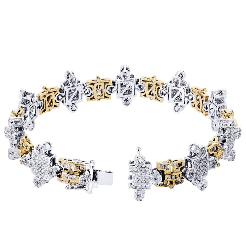Mens Diamond Bracelet White Gold| 4.36 Carats| 38.54 Grams