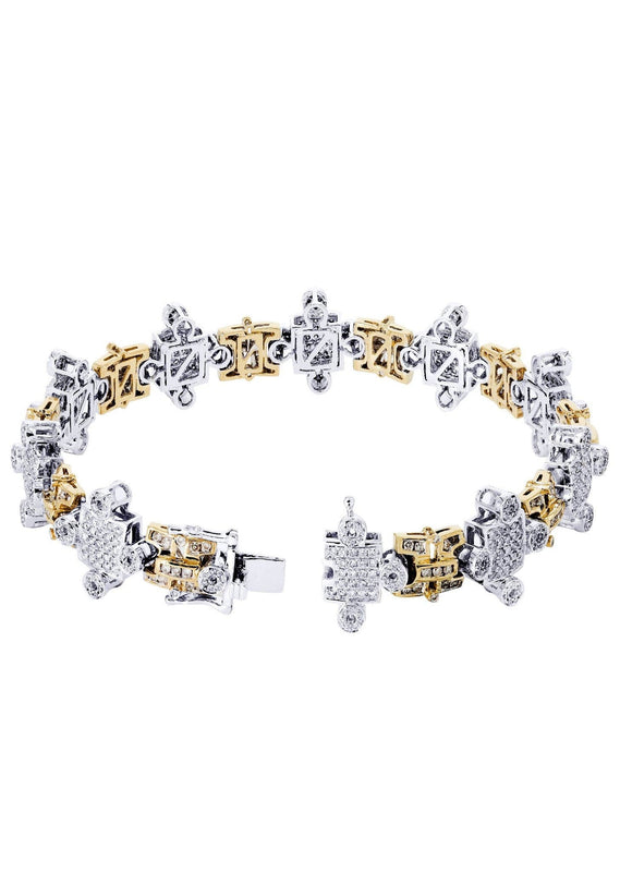 Mens Diamond Bracelet White Gold| 4.36 Carats| 38.54 Grams