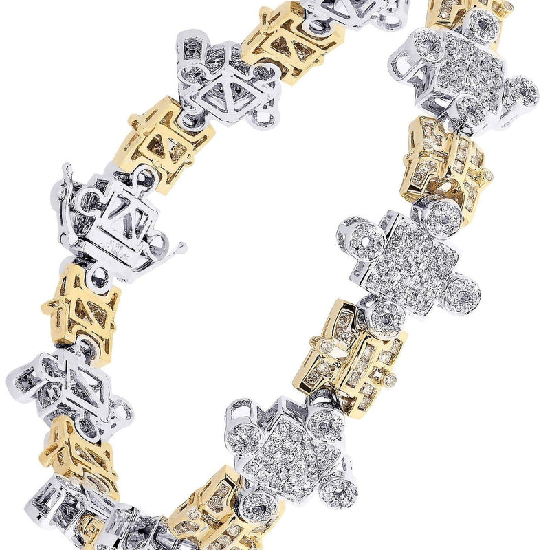 Mens Diamond Bracelet White Gold| 4.36 Carats| 38.54 Grams
