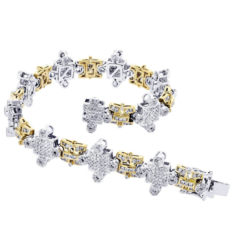 Mens Diamond Bracelet White Gold| 4.36 Carats| 38.54 Grams