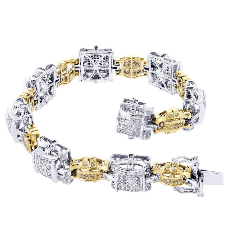 Mens Diamond Bracelet White Gold| 3.75 Carats| 45.67 Grams
