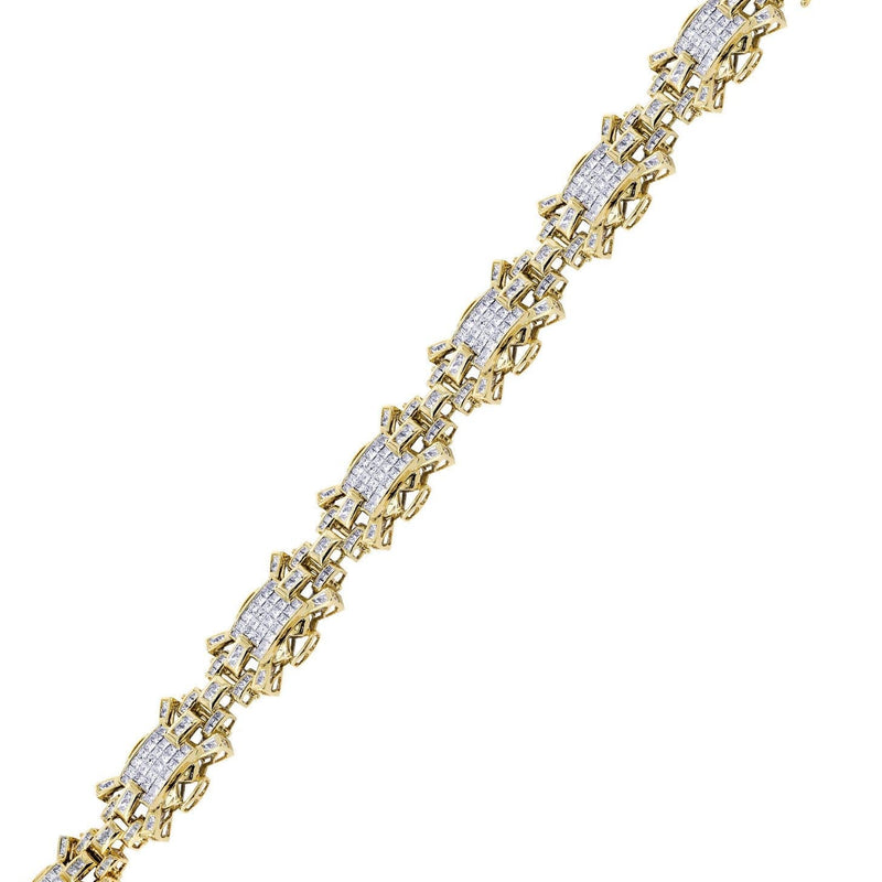 Mens Diamond Bracelet Yellow Gold| 8.13 Carats| 47.62 Grams
