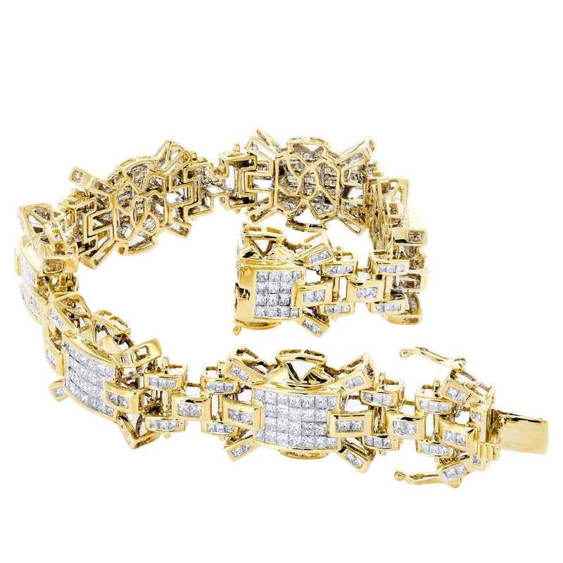 Mens Diamond Bracelet Yellow Gold| 8.13 Carats| 47.62 Grams