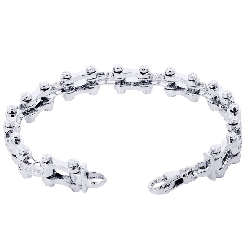 Mens Diamond Bracelet White Gold| 0.71 Carats| 33.5 Grams