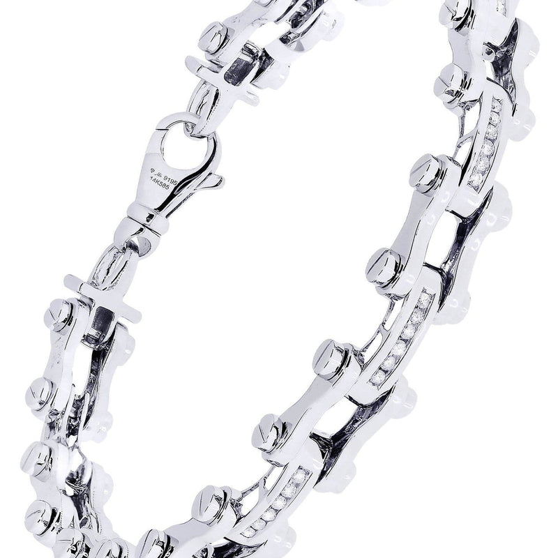 Mens Diamond Bracelet White Gold| 0.71 Carats| 33.5 Grams