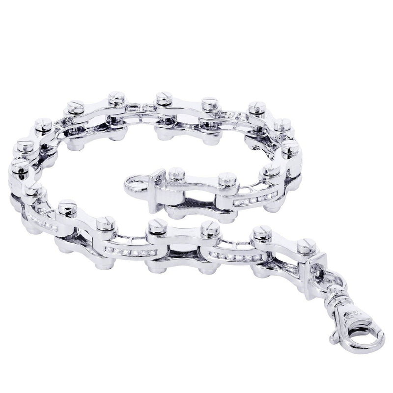 Mens Diamond Bracelet White Gold| 0.71 Carats| 33.5 Grams