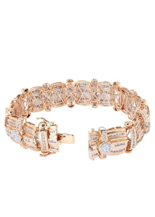 Mens Diamond Bracelet Rose Gold| 3.96 Carats| 60.77 Grams