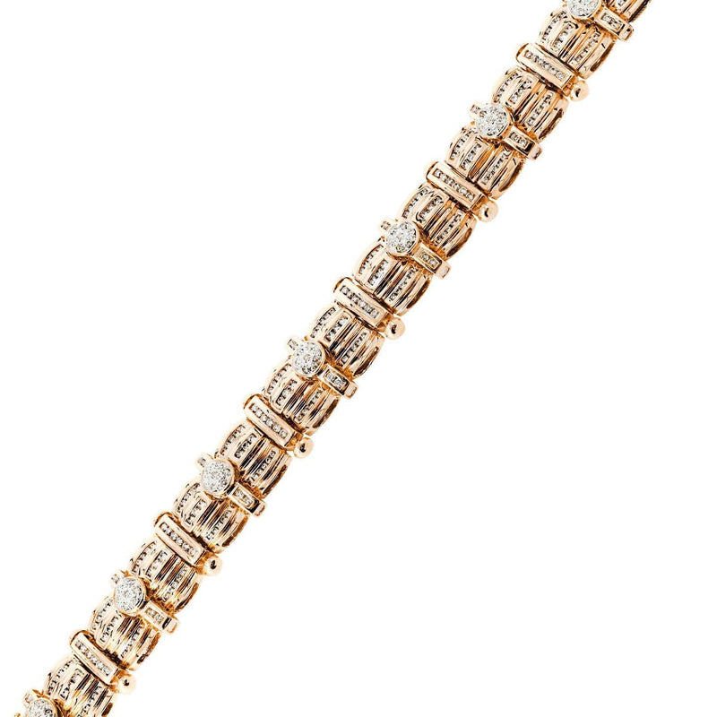 Mens Diamond Bracelet Rose Gold| 3.96 Carats| 60.77 Grams