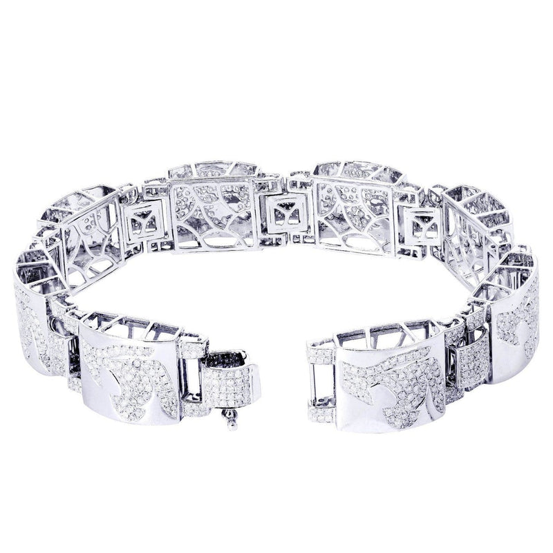 Mens Diamond Bracelet White Gold| 6.83 Carats| 46.75 Grams