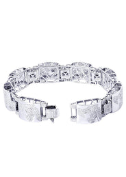 Mens Diamond Bracelet White Gold| 6.83 Carats| 46.75 Grams