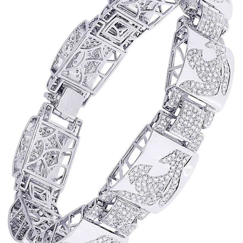 Mens Diamond Bracelet White Gold| 6.83 Carats| 46.75 Grams