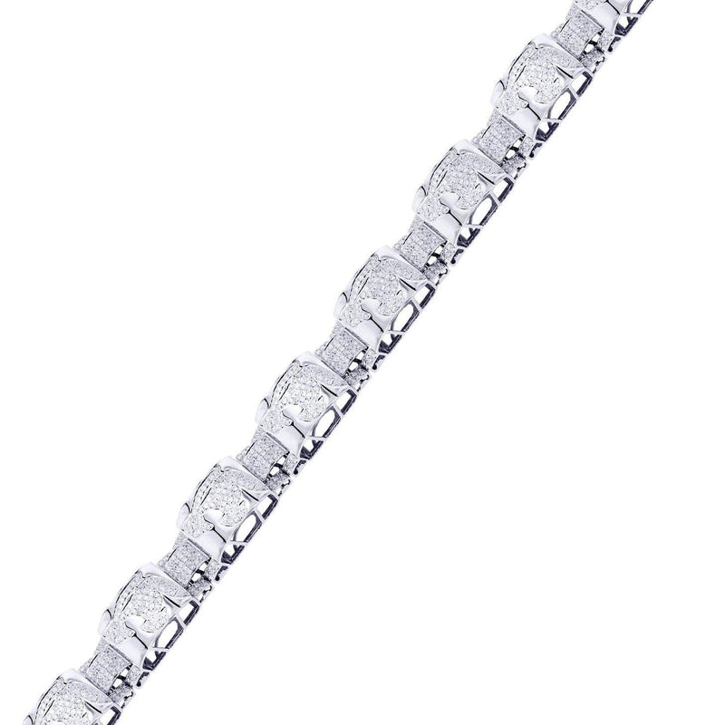 Mens Diamond Bracelet White Gold| 6.83 Carats| 46.75 Grams