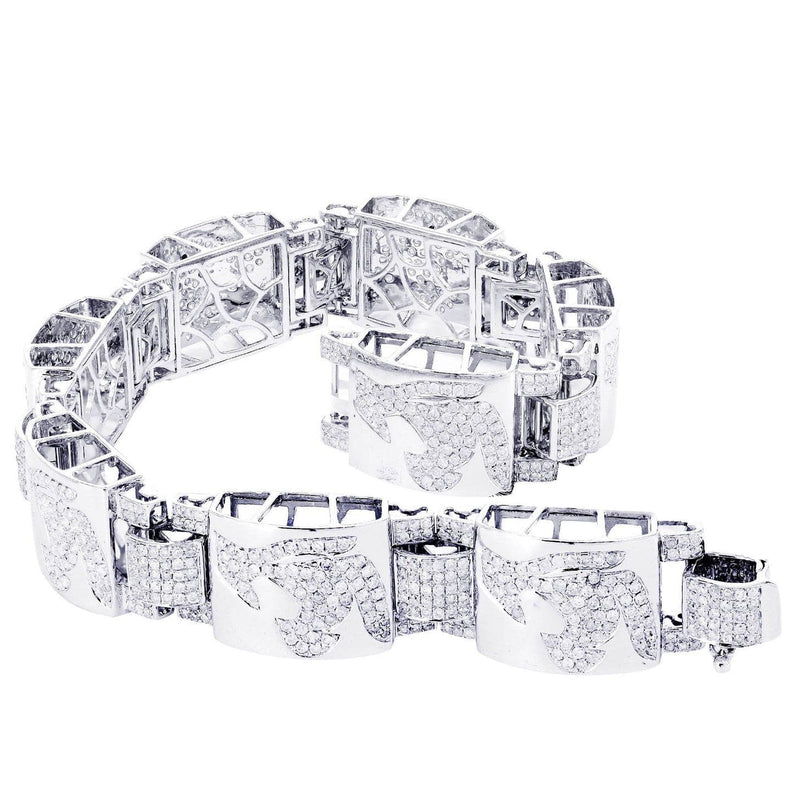 Mens Diamond Bracelet White Gold| 6.83 Carats| 46.75 Grams