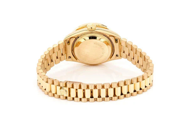 Diamond Rolex Datejust Gold Watch for Women | 2.50 Carat Bezel | 26MM | Pink Dial | Jubilee Band