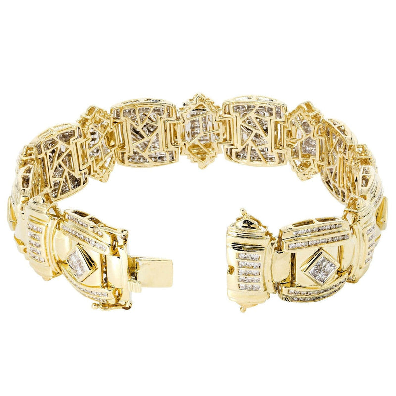 Mens Diamond Bracelet Yellow Gold| 3.31 Carats| 74.91 Grams