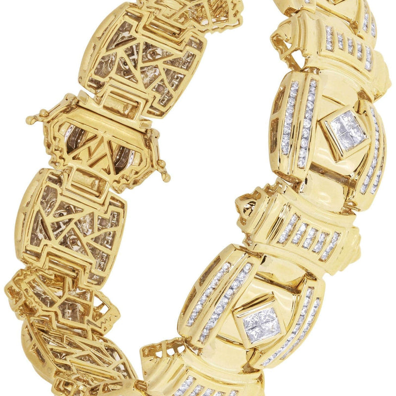 Mens Diamond Bracelet Yellow Gold| 3.31 Carats| 74.91 Grams